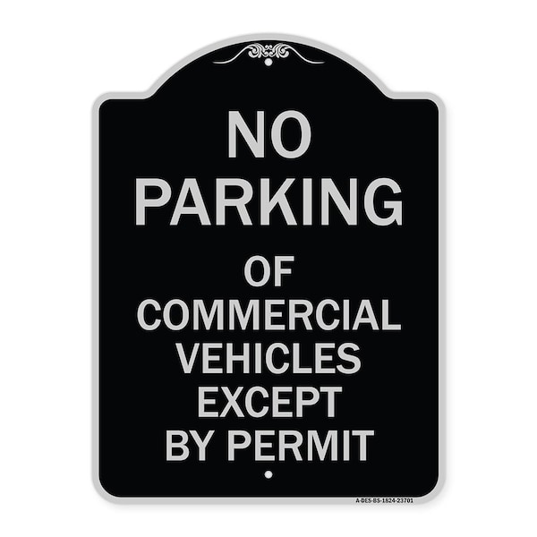 Signmission No Parking of Commercial Vehicles Except by Permit Heavy-Gauge Alum, 18" L, 24" H, BS-1824-23701 A-DES-BS-1824-23701 - main